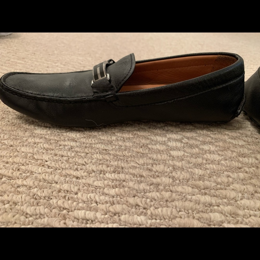 PRADA MEN SAFFIANO BLACK LEATHER DRESS SHOES - Picture 5 of 6